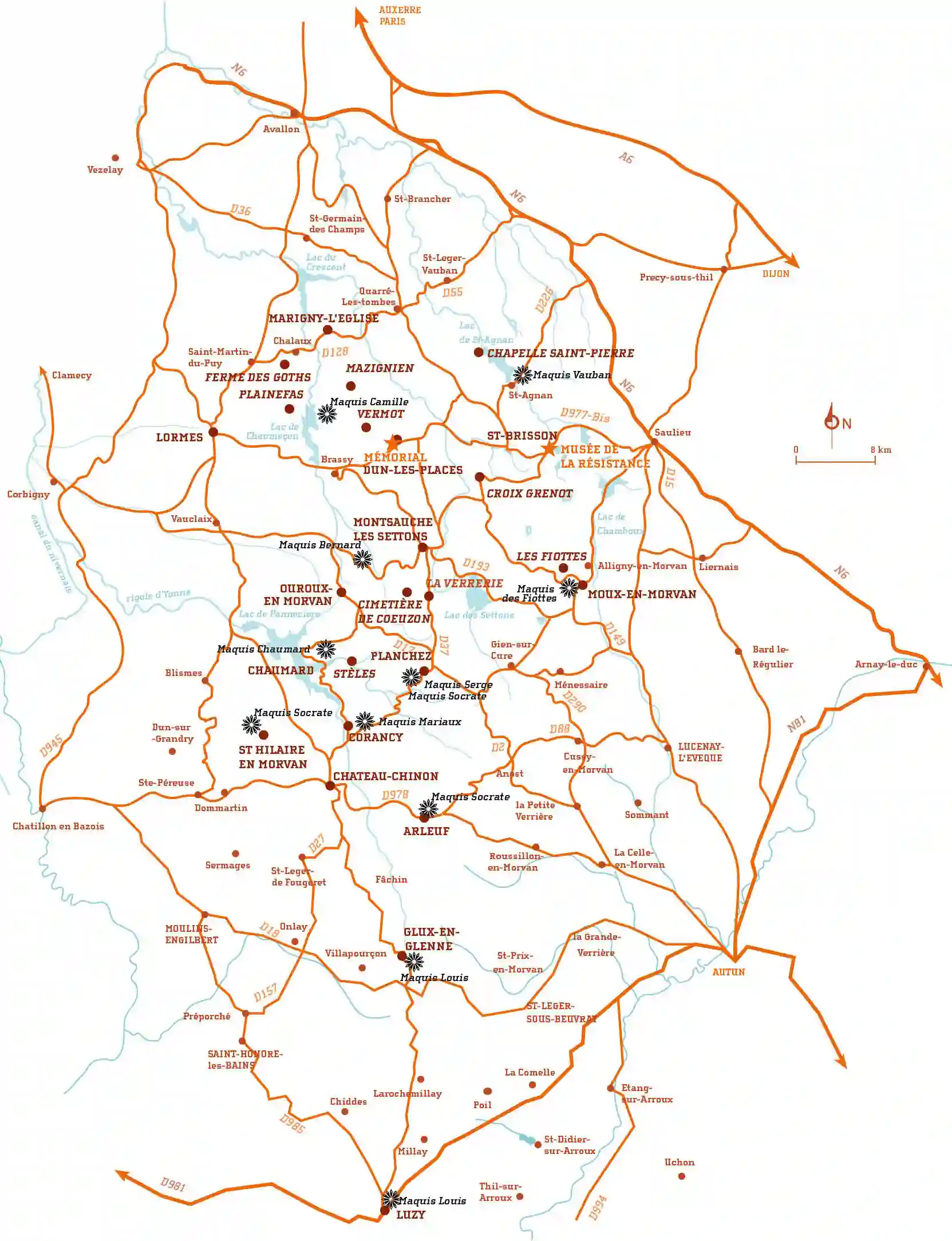 carte de la résistance Morvan